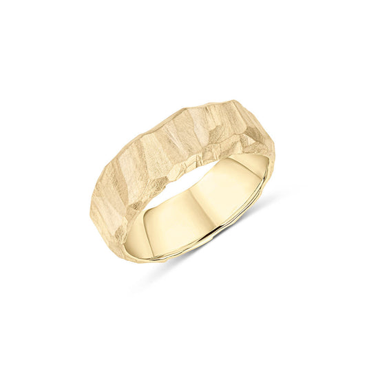 carved yellow gold wedding ring 